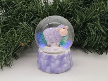 Glitterkugel Schaf, lila